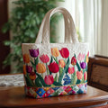 Borsa con Stampa di Tulipani