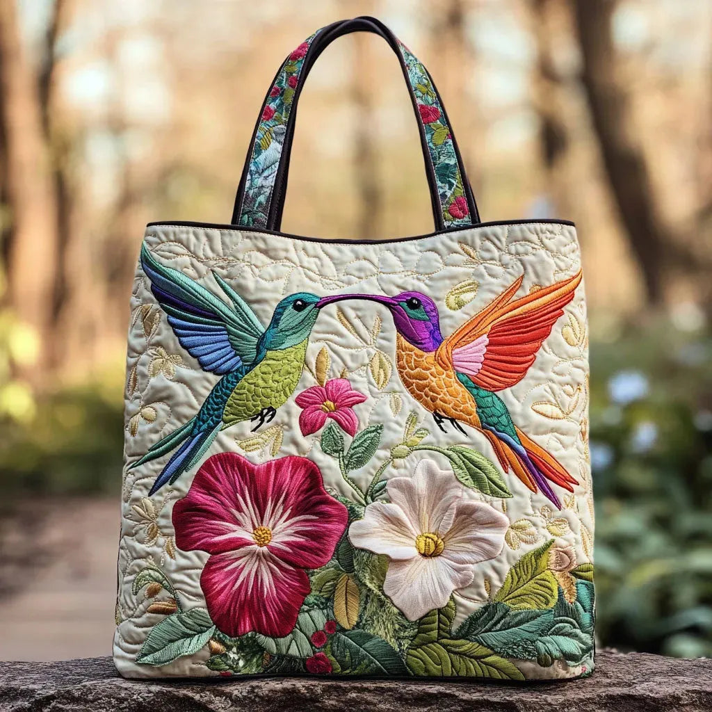 Cuscino Decorativo - Colibrì con Fiore Bianco