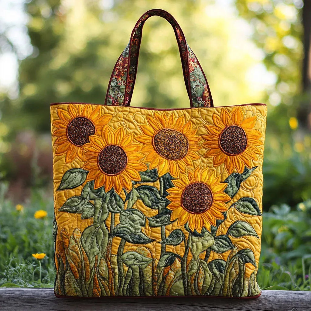 Borsa Classica con Stampa di Girasole