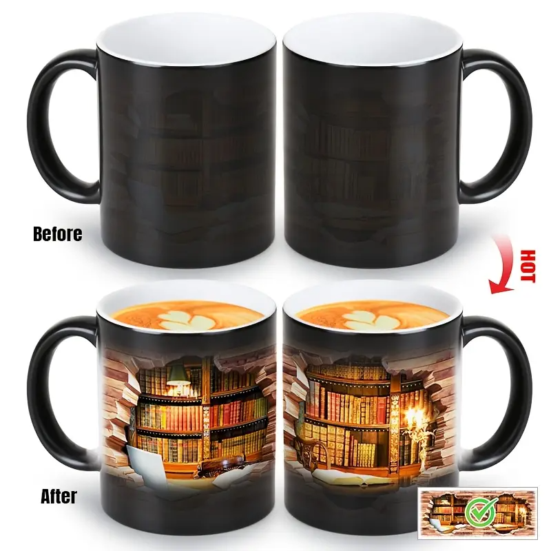 Tazza Libreria con Effetto Termico 3D