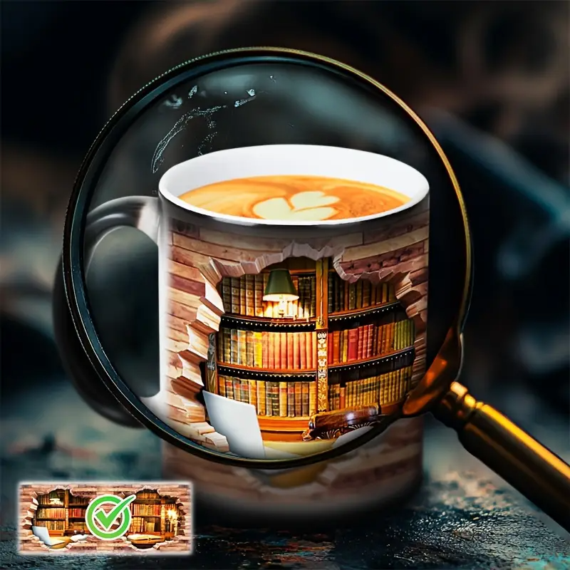 Tazza Libreria con Effetto Termico 3D