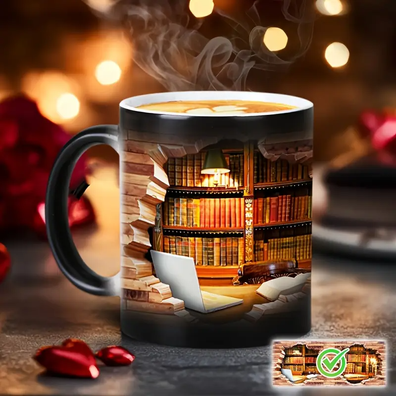 Tazza Libreria con Effetto Termico 3D