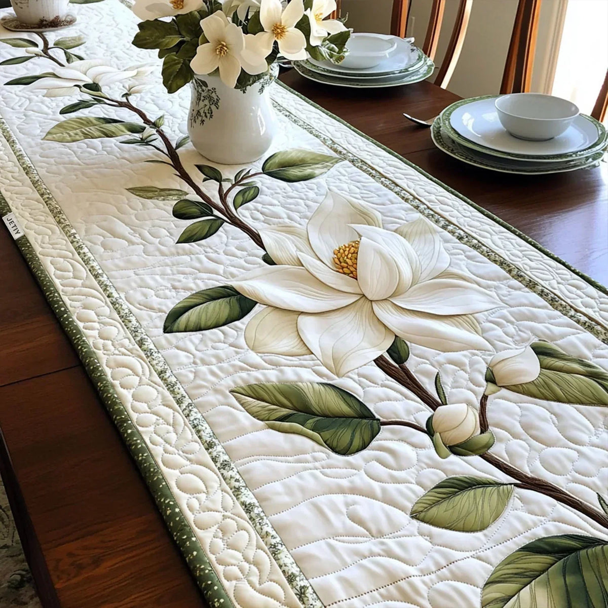 Tovaglia Imbottita Fiore di Magnolia Rustica