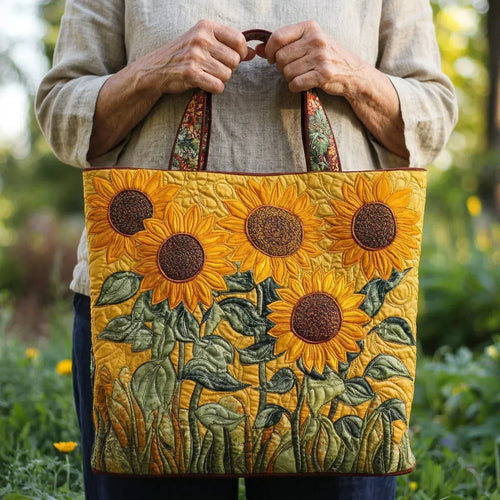 Borsa Classica con Stampa di Girasole